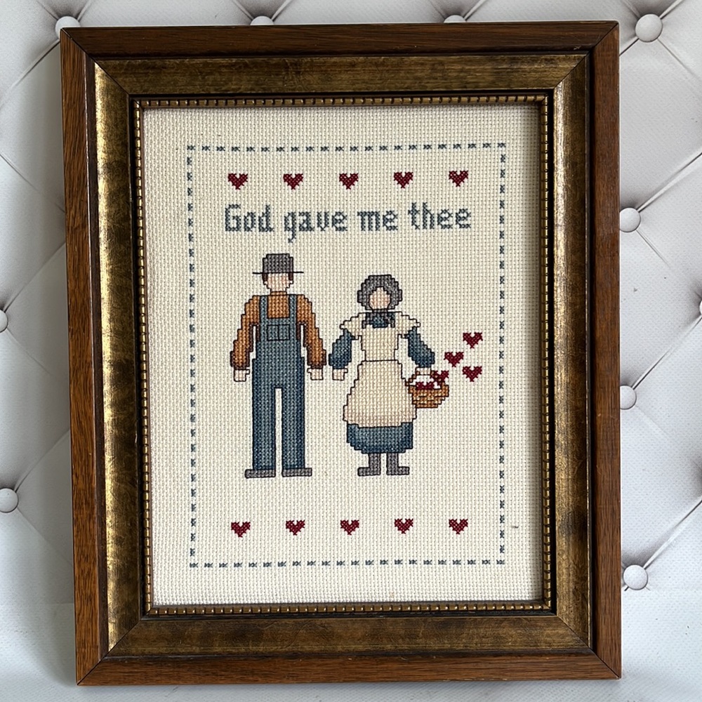 Embroidered Pictures Size 10 X 13,5 in “God Gave Me Thee”